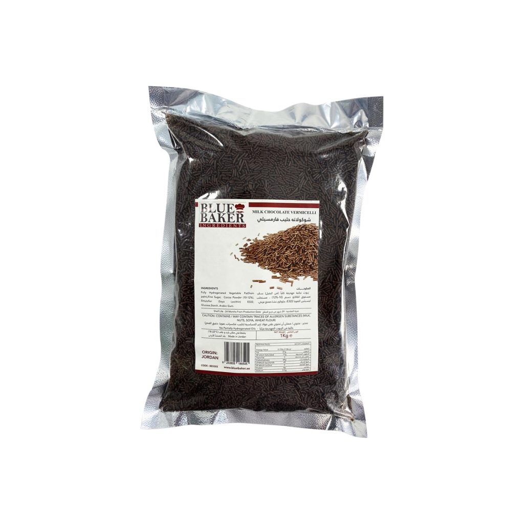 Milk Chocolate Vermicelli Bag of 1kg Blue Baker Ingredients
